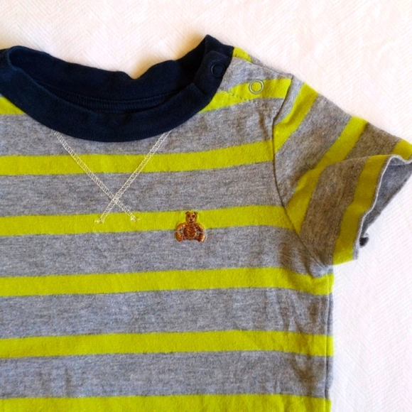 babyGap brannan bear striped short sleeve bodysuit diaper shirt 3 months baby - Picture 1 of 5